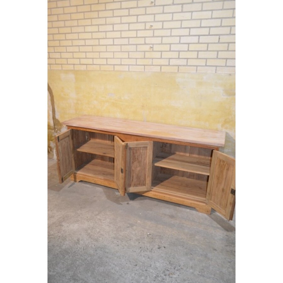 Massief teakhouten dressoir met 4 laden en 4 deuren-8