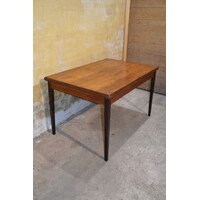 thumb-Retro teakhouten eettafel uit de jaren 60, uitschuifbaar-1