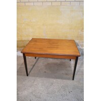 thumb-Retro teakhouten eettafel uit de jaren 60, uitschuifbaar-2