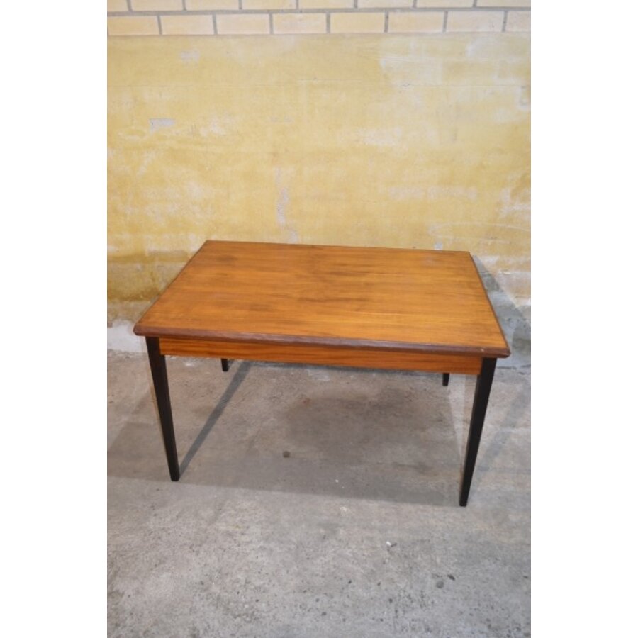 Retro teakhouten eettafel uit de jaren 60, uitschuifbaar-2