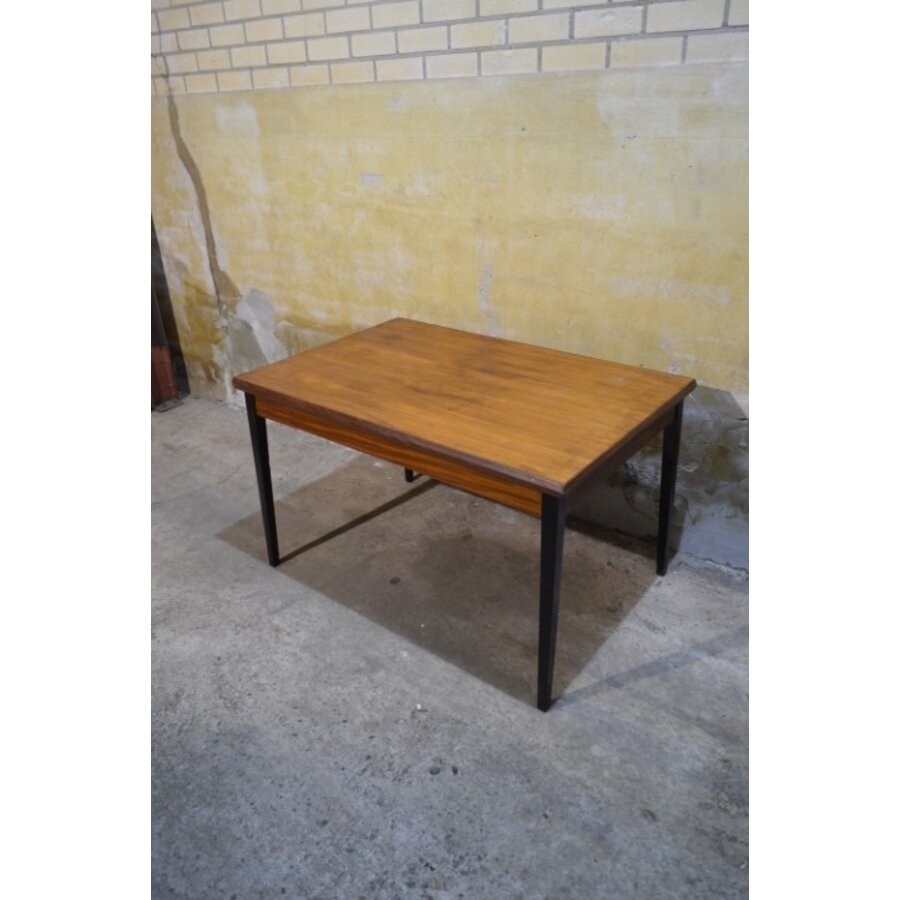 Retro teakhouten eettafel uit de jaren 60, uitschuifbaar-3