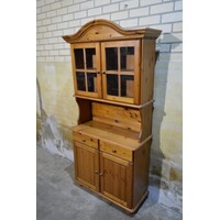 thumb-Grenen buffetkast met vitrine, 2 lades en onderkast-2