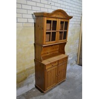 thumb-Grenen buffetkast met vitrine, 2 lades en onderkast-3