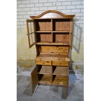 thumb-Grenen buffetkast met vitrine, 2 lades en onderkast-5