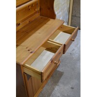 thumb-Grenen buffetkast met vitrine, 2 lades en onderkast-7