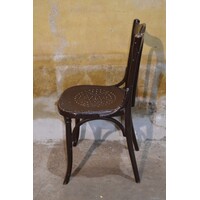 thumb-Vintage houten caféstoel met warme uitstraling-5