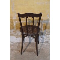 thumb-Vintage houten caféstoel met warme uitstraling-6