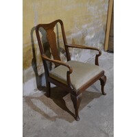 thumb-Antieke Engelse dames fauteuil van eikenhout met armleuningen-1