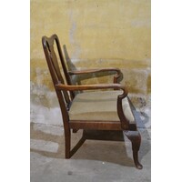 thumb-Antieke Engelse dames fauteuil van eikenhout met armleuningen-6