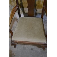 thumb-Antieke Engelse dames fauteuil van eikenhout met armleuningen-9