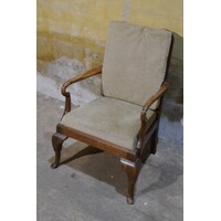 thumb-Antieke Engelse dames fauteuil van eikenhout met armleuningen-10