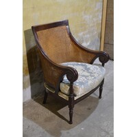 thumb-Elegante Regency mahoniehouten bergère stoel met rieten rug-1