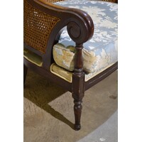 thumb-Elegante Regency mahoniehouten bergère stoel met rieten rug-2