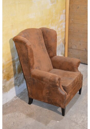 Oorfauteuil nubuckleer 