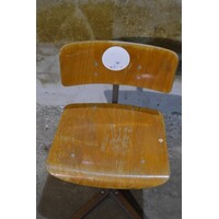 thumb-Retro kinder schoolstoeltje op metalen poot met hout-7