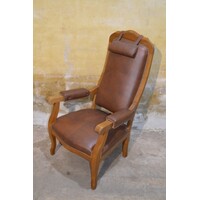 thumb-Klassieke relaxfauteuil begin 20e eeuw met verstelbare rug-2