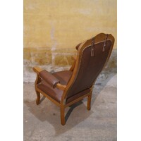 thumb-Klassieke relaxfauteuil begin 20e eeuw met verstelbare rug-4