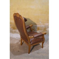 thumb-Klassieke relaxfauteuil begin 20e eeuw met verstelbare rug-5