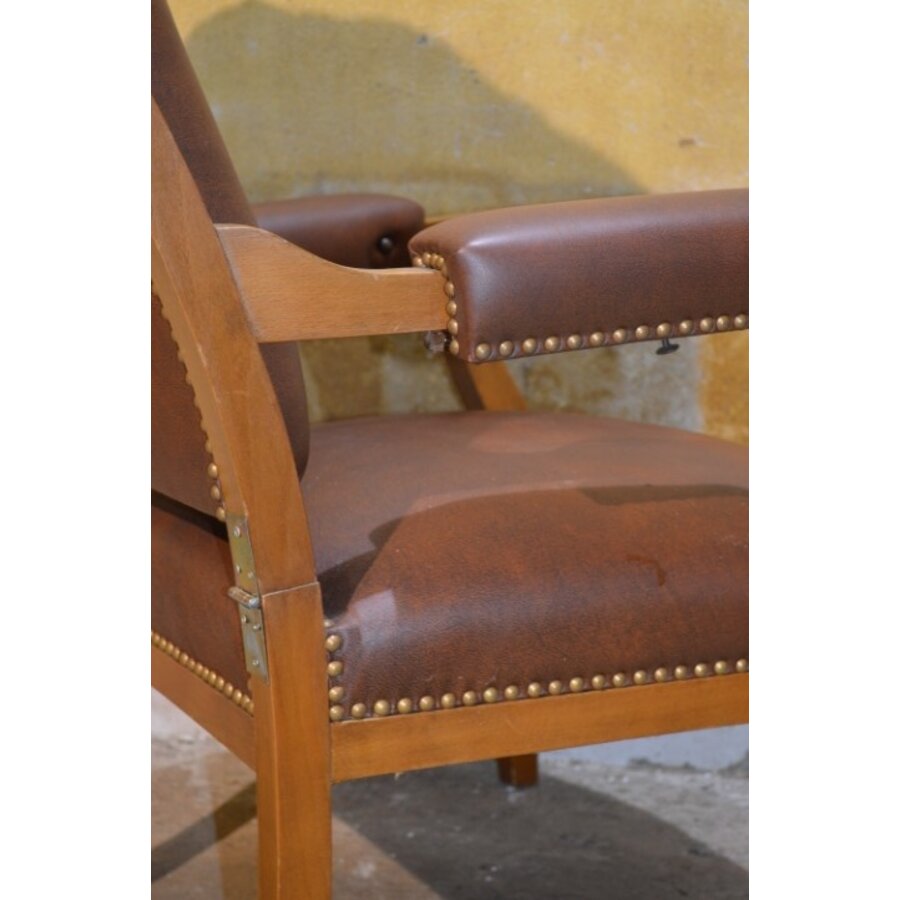 Klassieke relaxfauteuil begin 20e eeuw met verstelbare rug-6