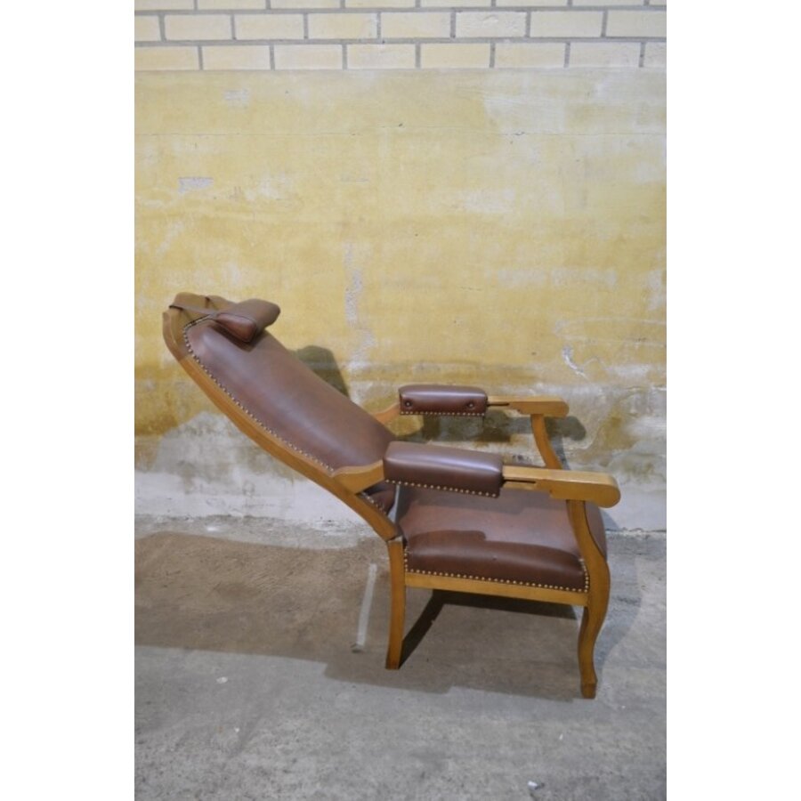 Klassieke relaxfauteuil begin 20e eeuw met verstelbare rug-7