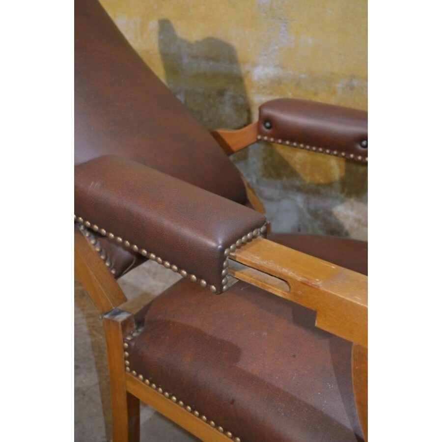 Klassieke relaxfauteuil begin 20e eeuw met verstelbare rug-8