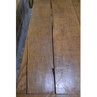 thumb-Antieke eiken lange kloostertafel met robuuste kolompoten-7