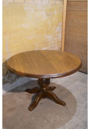 Ronde eiken eettafel 