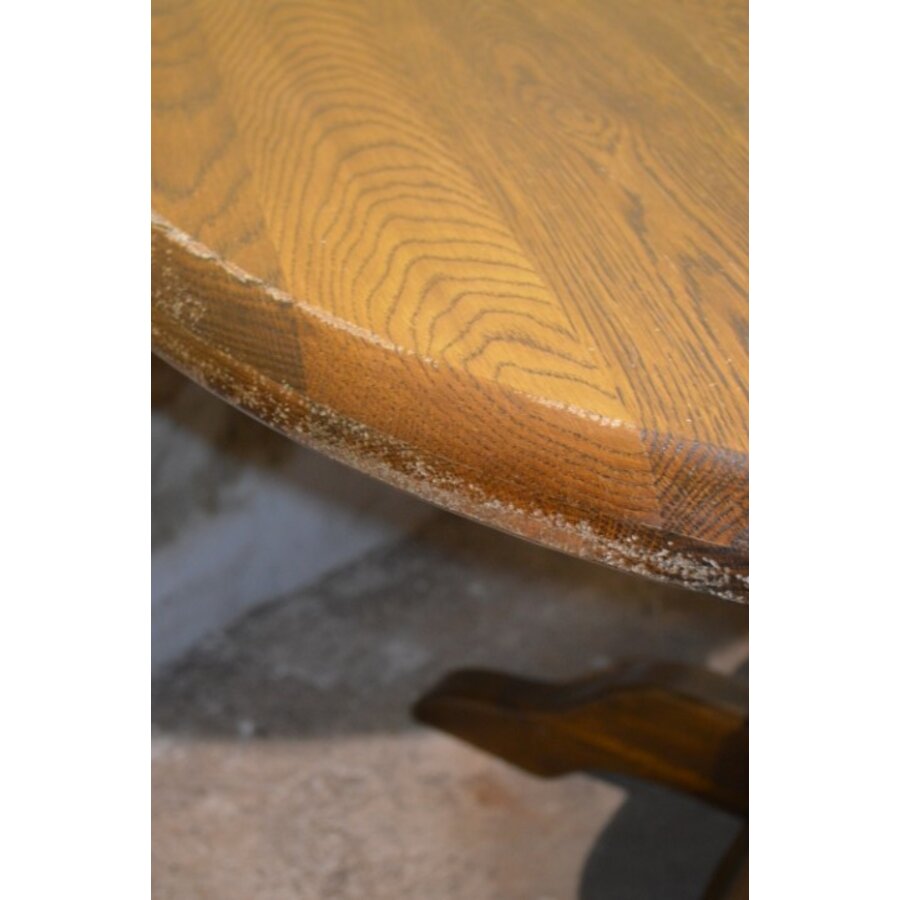 Ronde eettafel van massief eikenhout-4