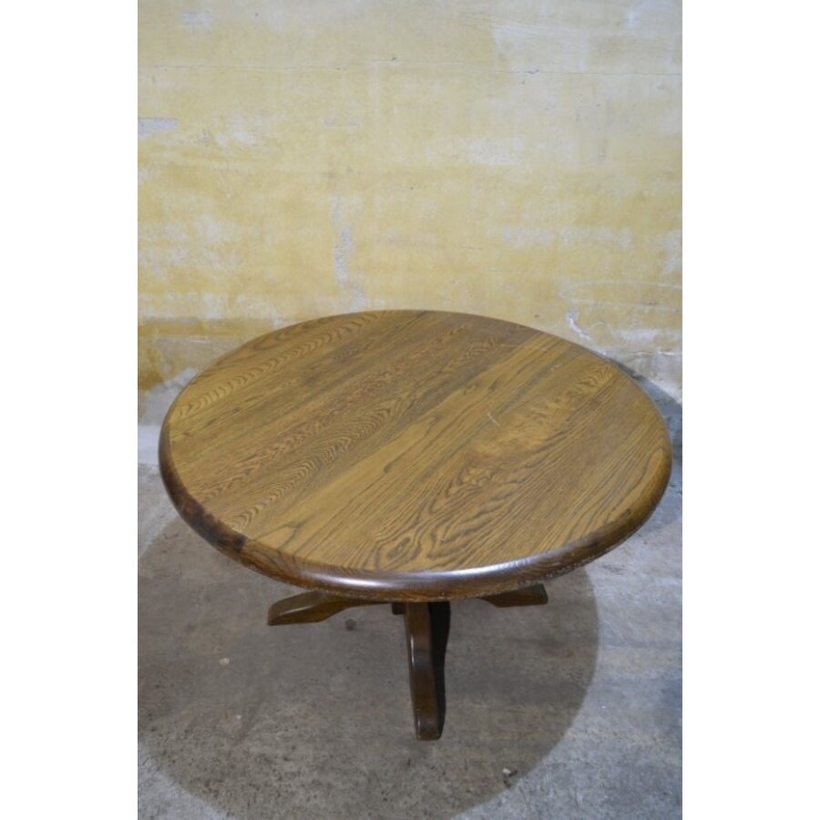 Ronde eettafel van massief eikenhout-6