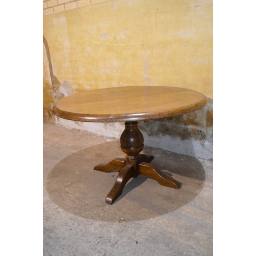 Ronde eettafel van massief eikenhout-7