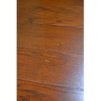 thumb-Massief eiken ovale uittrektafel in mahonie kleur-5