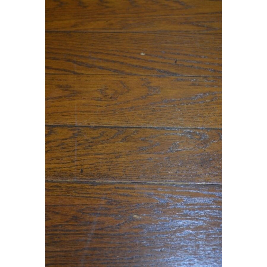 Massief eiken ovale uittrektafel in mahonie kleur-6