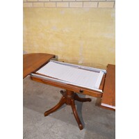 thumb-Massief eiken ovale uittrektafel in mahonie kleur-8