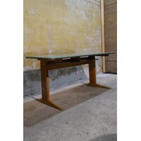 thumb-Retro schooltafel VS voor twee kinderen met beuken onderstel-2