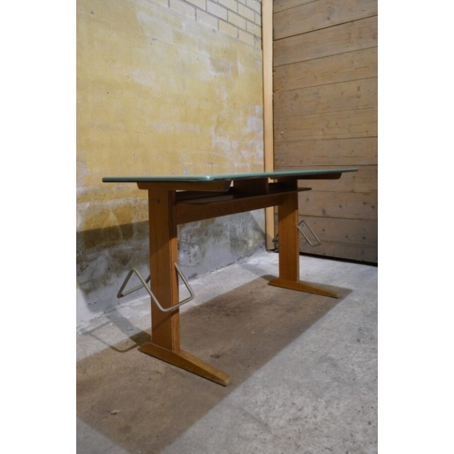 Retro schooltafel VS voor twee kinderen met beuken onderstel-3