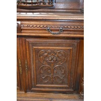 thumb-Authentieke Haagse kast driedelig met houtsnijwerk en laden-4