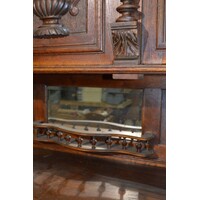 thumb-Authentieke Haagse kast driedelig met houtsnijwerk en laden-5