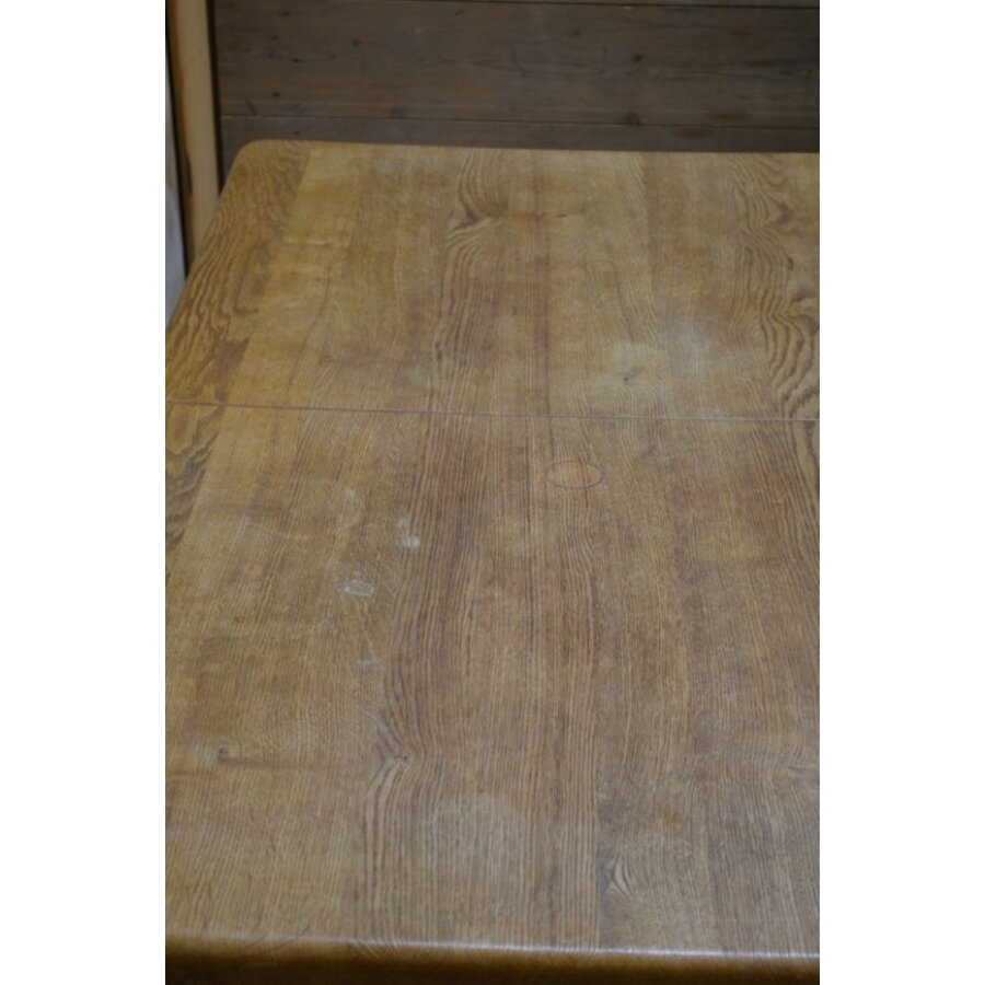 Massief eiken uittrektafel met middenplank en stevige poten-6