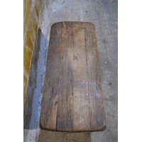 thumb-Antiek landelijk eiken bankje, rustiek en handgemaakt-5