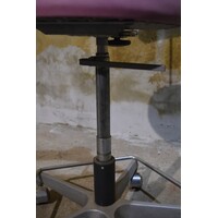 thumb-Hoge salonstoel op wieltjes met roze kunstleren bekleding-2