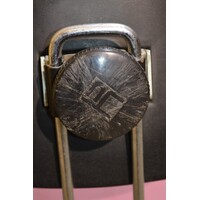 thumb-Hoge salonstoel op wieltjes met roze kunstleren bekleding-8