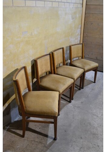 Art deco eiken stoelen 4 stuks 