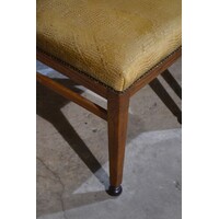 thumb-Set van 4 art deco eiken eetkamerstoelen met stoffen zitting-3