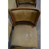 thumb-Set van 4 art deco eiken eetkamerstoelen met stoffen zitting-6