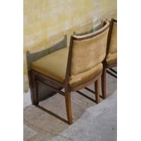 thumb-Set van 4 art deco eiken eetkamerstoelen met stoffen zitting-10