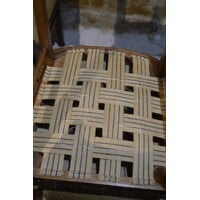 thumb-Set van 4 art deco eiken eetkamerstoelen met stoffen zitting-11