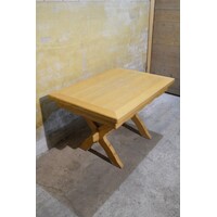 thumb-Zware blank eiken kruispoot eettafel uitschuifbaar-1