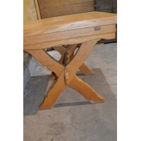 thumb-Zware blank eiken kruispoot eettafel uitschuifbaar-2