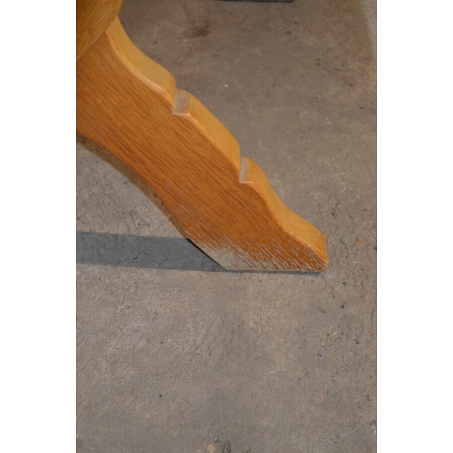 Zware blank eiken kruispoot eettafel uitschuifbaar-3