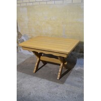 thumb-Zware blank eiken kruispoot eettafel uitschuifbaar-6